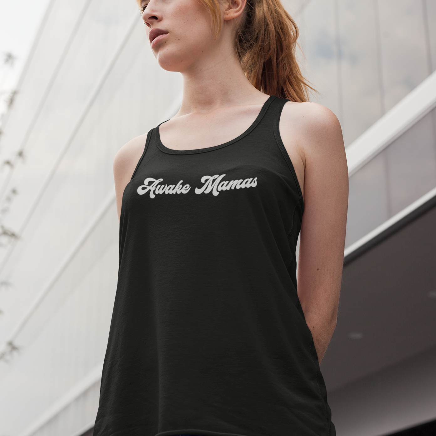 Awake Mamas Signature Racerback Tee | Women's Flowy Racerback Tank | Work Out Shirt | Free Thinking Mama | Medical Freedom Shirt | Informed Consent