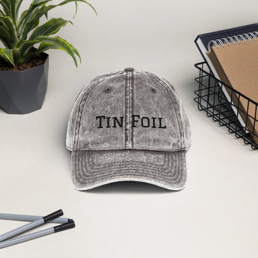 Tin Foil Hat Cotton Twill Cap Black Lettering, Medical Freedom, Conspiracy Theory, Fully Political Gift, Hat, Accessories
